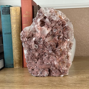 Large Pink Samadhi Quartz Cluster: Himalayan Crystal Points