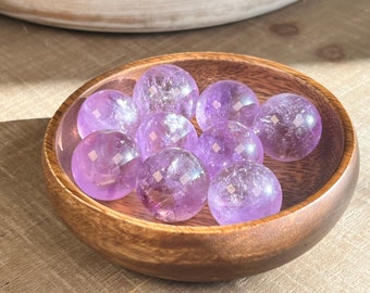 Amethyst Mini Spheres | Amethyst from Brazil | Crystal Balls | Light Transparent Purple Amethyst | Pocket Stone | Crystal Ball