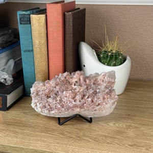 Pink Himalayan Samadhi Quartz Cluster: Natural Crystal Points