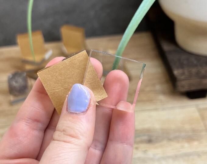 Clear Acrylic Square Display Stand for Crystal and Mineral Specimens