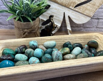 African Turquoise Tumble Stone: Polished Pocket Crystal (1-1.9 inch)