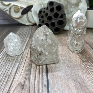 Fire and Ice Quartz Tower: Crackle Rainbow Clear Quartz Point