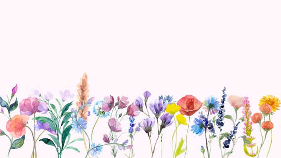 Watercolor Wildflower Desktop Wallpaper | Etsy