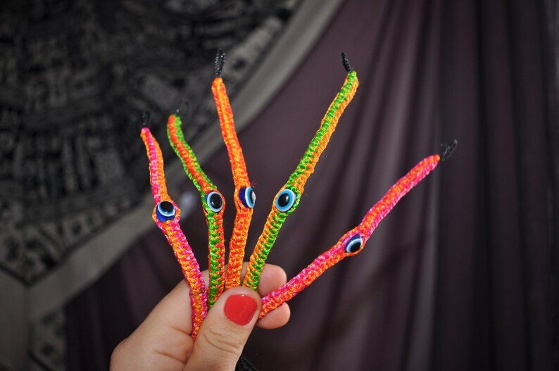 Orange /& Green Chose of 6 Colour Combos Pink Friendship Bracelet Party Bag Gift Best Friend Jewellery Evil Eye Neon Bracelet