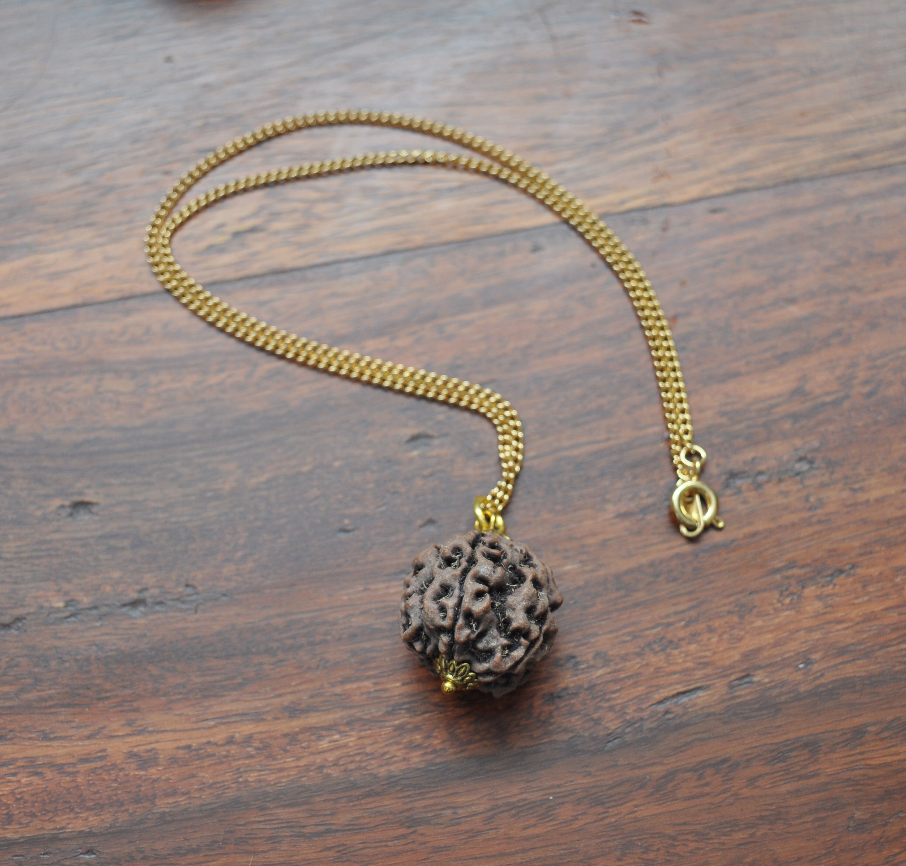 Gold chain hotsell with rudraksha pendant