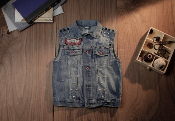 rock denim vest