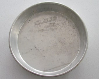 Bake King, Glazed Pure Aluminum Pie Pan, Primitive Kitchen, Vintage Bakeware