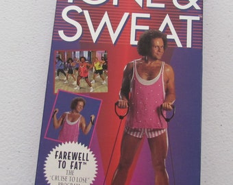 Richard Simmons Tone & Sweat, VHS Home Exercise Video, VHS 05-09387, 90s Home Aerobics