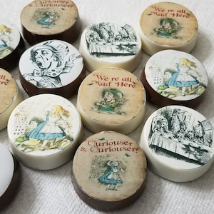 Old fashioned Alice in Wonderland inspired Chocolate lollipops chocolate covered oreo cookies Party Favors