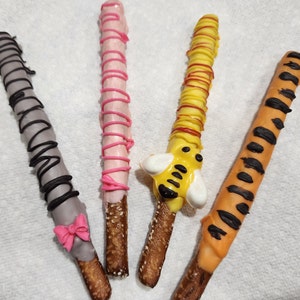 Honey Bear inspired Chocolate covered pretzels Party Favors image 2