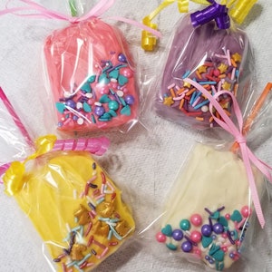 Unicorn Chocolate covered rice krispie treats Party Favors
