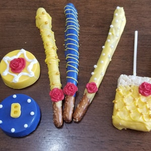 Beauty & the Beast inspired Chocolate Variety pretzel, oreo cookies, rice krispies Party Favors