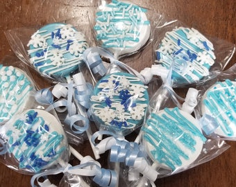 Frozen Winter Snowflake Icicle Chocolate covered oreos Party Favors