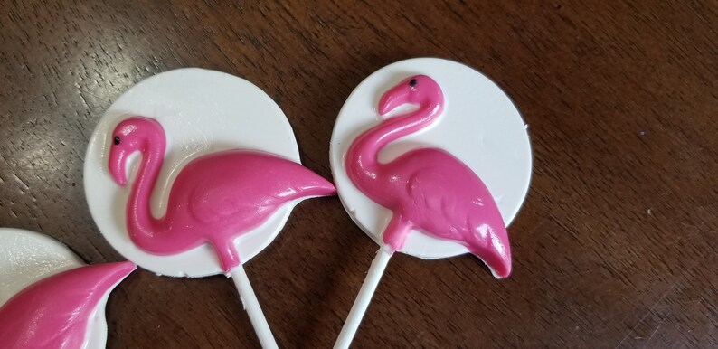 Pink Flamingo Beach Party Chocolate Lollipops Party Favors