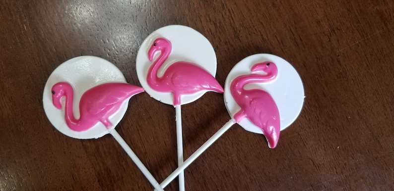 Pink Flamingo Beach Party Chocolate Lollipops Party Favors