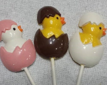 Easter Chicks in egg chocolate Lollipops