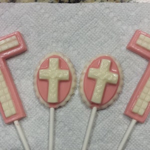 Holy Crosses Baptism Communion Confirmation Easter Chocolate Lollipop Favors