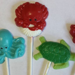 Sea Creatures - Octopus, Crab, Turtle, Lobster Chocolate Lollipop Party Favors