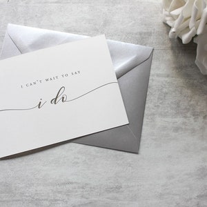 Mal posso esperar para dizer que faço cartão de casamento - Para minha noiva, para meu noivo, bilhete de amor - Cartão de dia de casamento