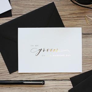 Cartes de mariés foilées - To My Groom Card - Wedding Day Card - Wedding Day Love Note