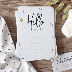 Baby Milestone Cards - Cadeaux de fête de bébé - Cartes de moment bébé à thème neutre - Cadeau maman à être - Forêt illustrée