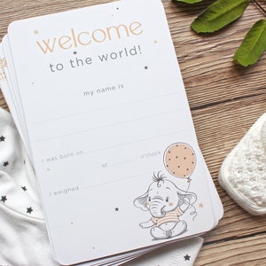 Baby Milestone Cards - Cadeaux de baby shower - Cartes de moment bébé à thème neutre - Happy Elephant