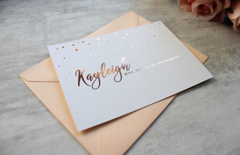 Maid of Honour Card Chief Bridesmaid Card Gold Bridesmaid Proposal Postcard- Will You Be My Bridesmaid Silver Rose Gold