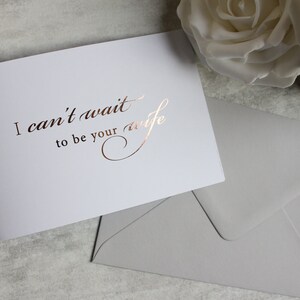 J’ai hâte d’être votre femme - Cartes de mariée et de marié déjouées - Note d’amour du jour du mariage