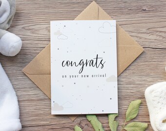 New Baby Card - Congrats on Your New Arrival - Baby Shower Gifts - New Mum Gifts - Welcome to the World