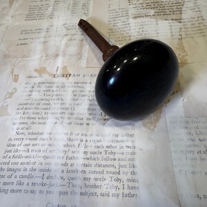 Antique Black Porcelain Door Knob with Original Steel Spindle
