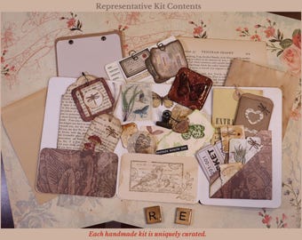 Vintage startpakket voor junkjournalen | Handgemaakt kortstondig pakket voor scrapbooking, journaling en mixed media