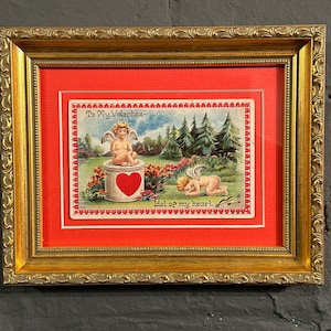 Antique American Professionally framed ST Valentine Cards