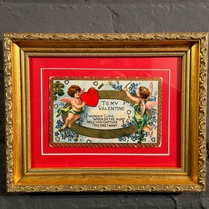 Antique American Professionally framed ST Valentine Cards