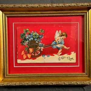Antique American Professionally framed ST Valentine Cards