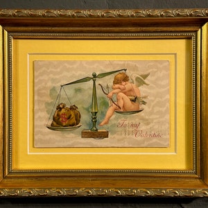 Antique American Professionally framed ST Valentine Cards