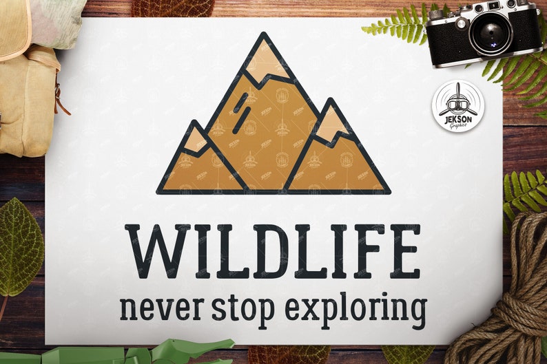 Mountain SVG Cut File Wildlife Never Stop Exploring Camp Outdoors svg Hiking Travel Digital Wanderlust svg Cricut Cutting png Commercial