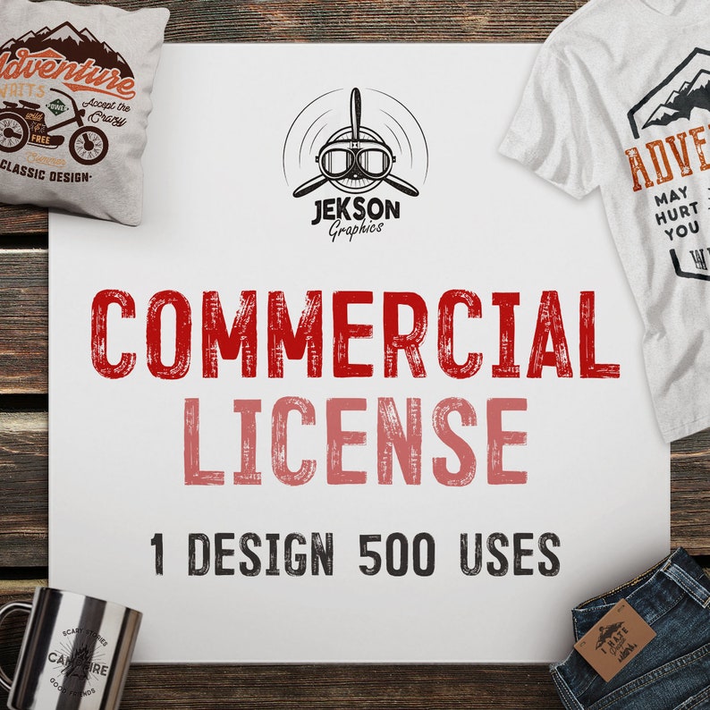 Commercial Use Licensing JeksonGraphics Extended License No Credit Required Extended Commercial License Add-On 500 Uses per Design