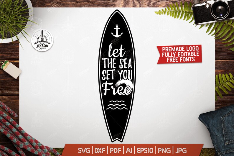 Download Ocean Sea Graphic SVG Surf Board Design Silhouette ...