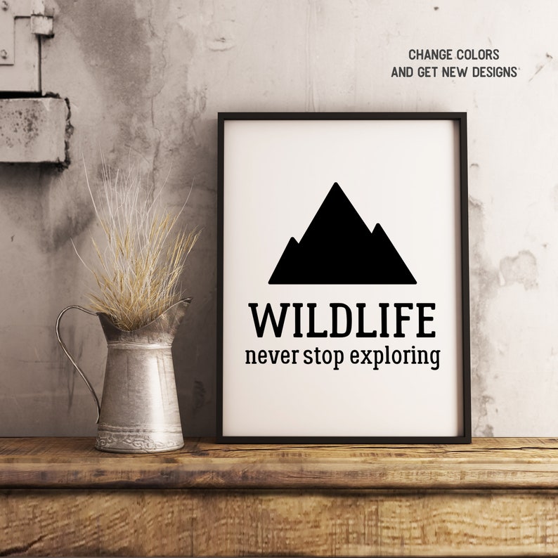 Mountain SVG Cut File Wildlife Never Stop Exploring Camp Outdoors svg Hiking Travel Digital Wanderlust svg Cricut Cutting png Commercial