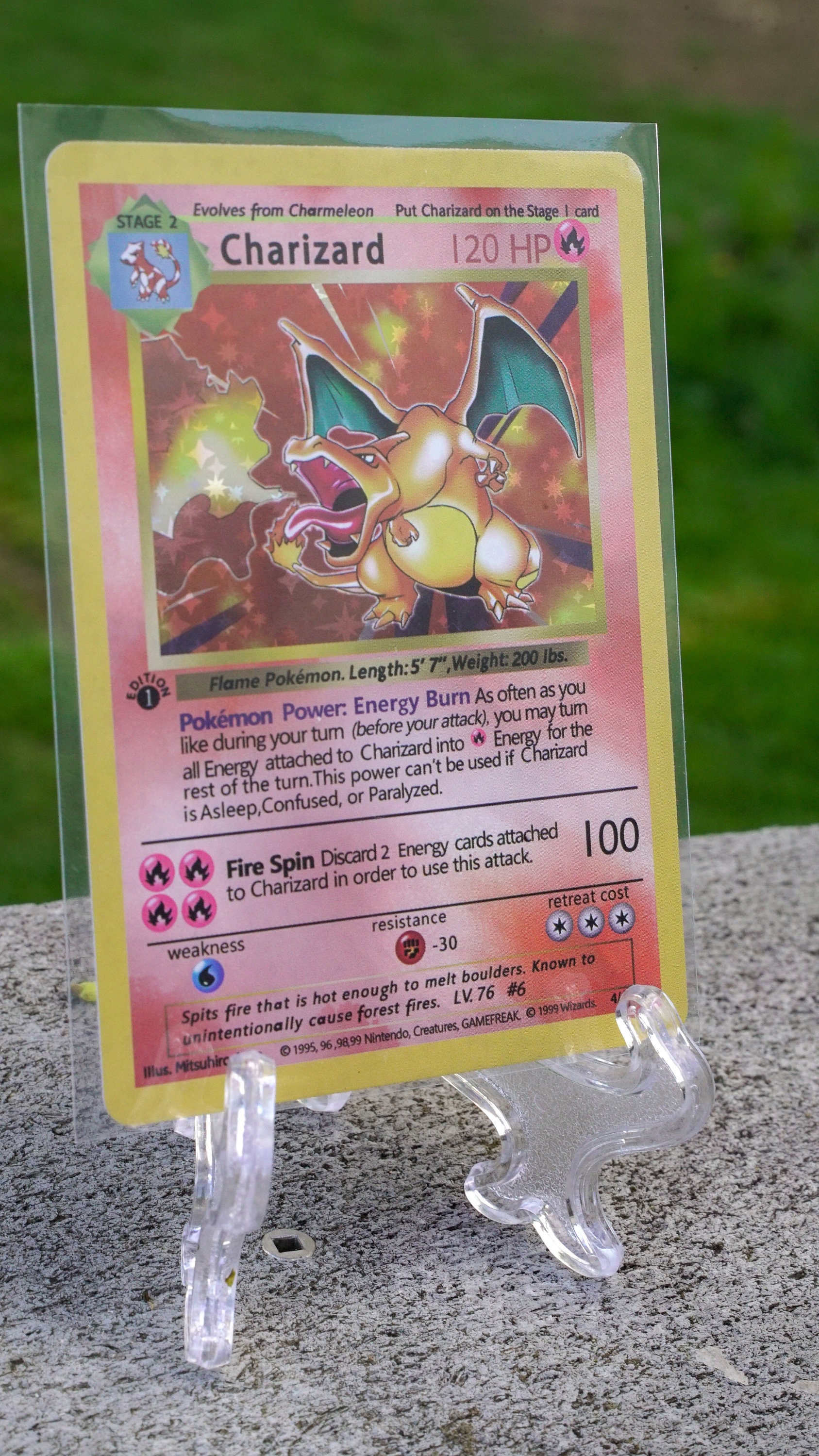 ポケモンCharizard1999リザードンシャドウレス 旧裏#4/102 ホロ Pokemon 旧裏(シャドーレス) 4/102 Charizard(リザードン)英語版