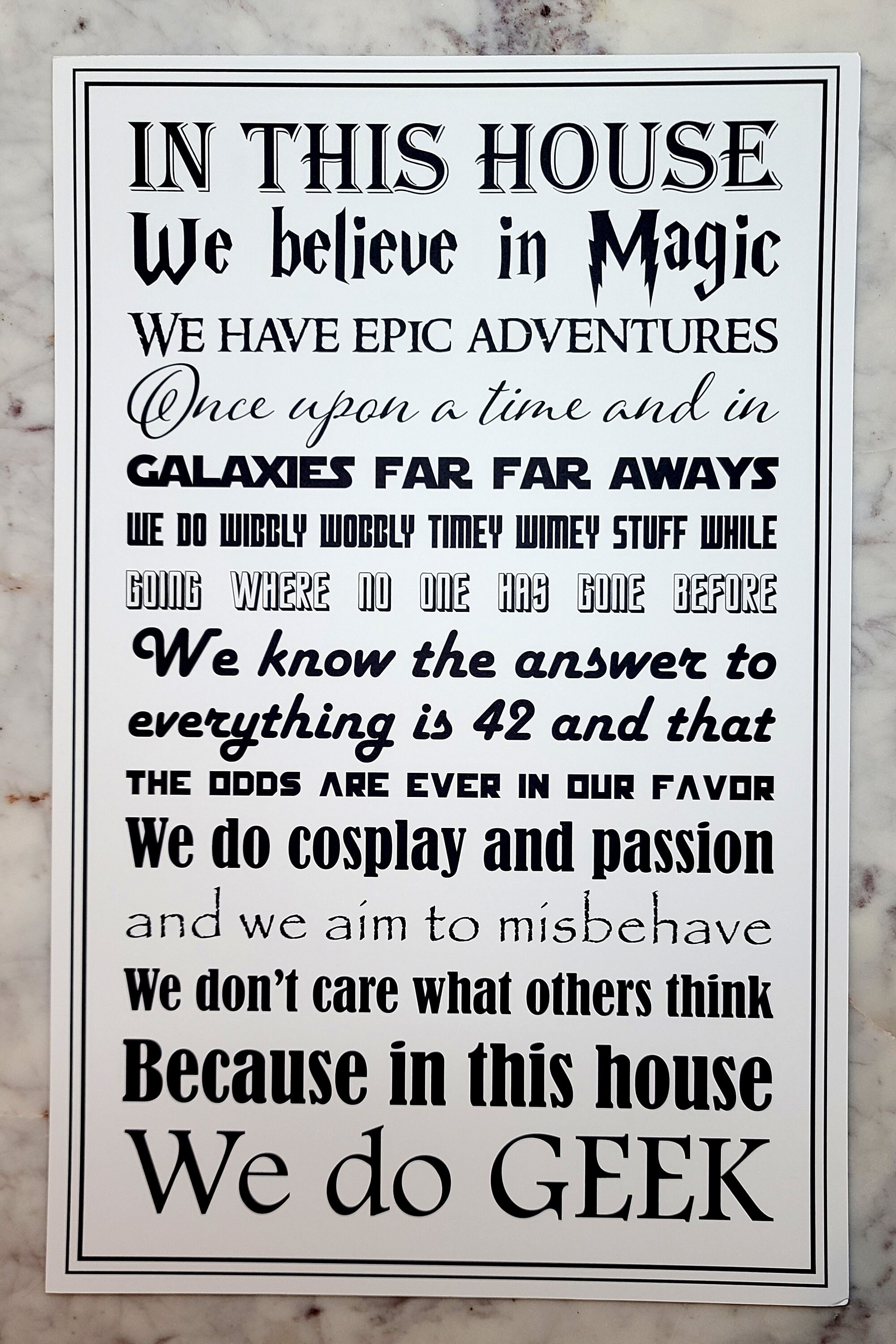 In This House We Do Geek Print Poster Geek Art Geek Wall - Etsy