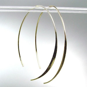 UNIQUE Lightweight Artisanal Minimalist Gold Wire Threader Earrings, Artisanal Earrings, Minimalist Earrings, FREE SHIPPING!