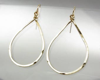 UNIQUE Lightweight Artisanal Gold Teardrop Dangle Earrings, Artisanal Earrings, Cascading Earrings, Chandelier Earrings, FREE SHIPPING!