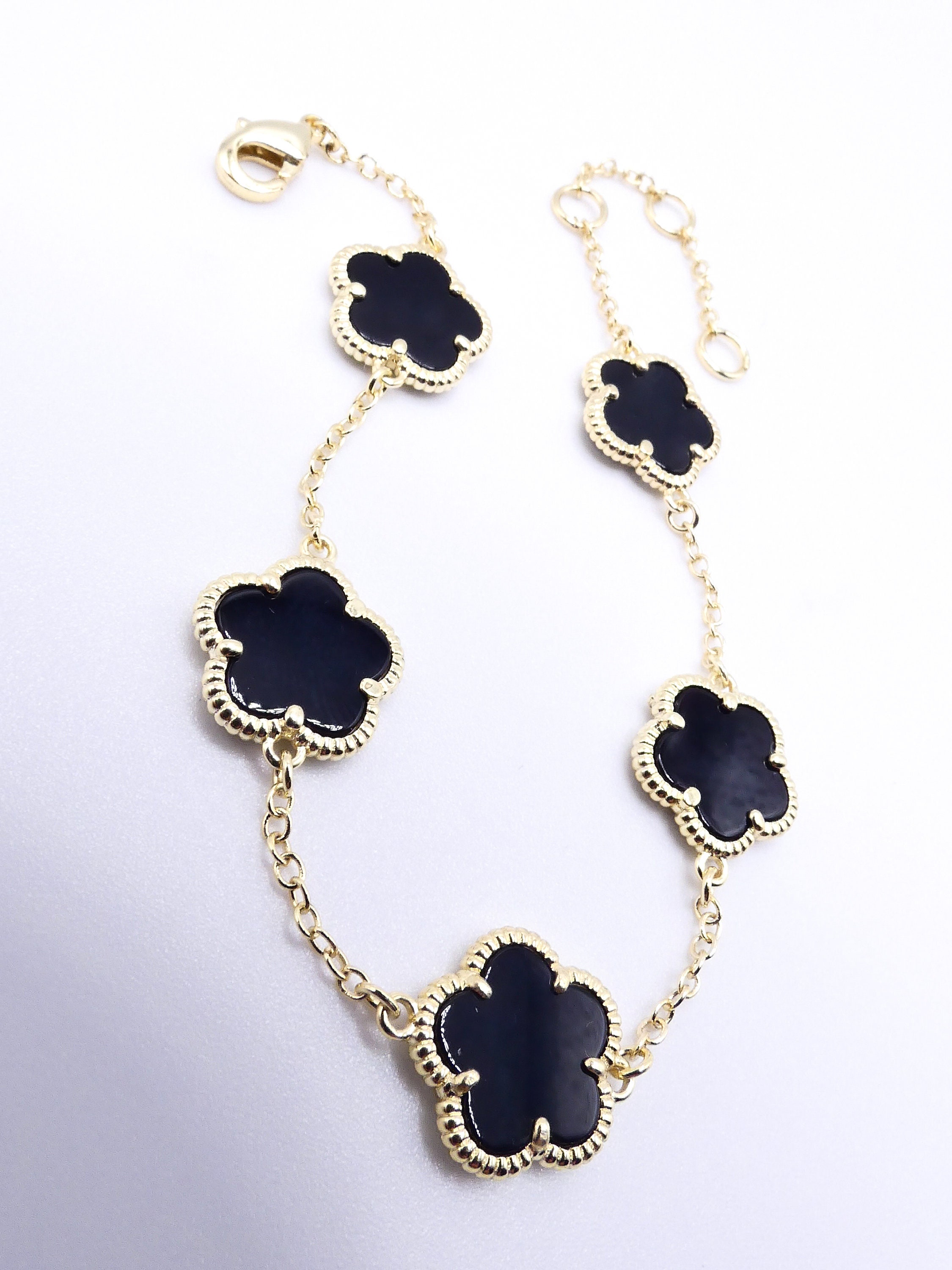 k18ゴールド クローバー型チャーム LUXURIOUS Petite 18kt Gold Plated Crystals Encrusted 7 Pcs 5