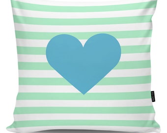 Decorative pillow Heart blue