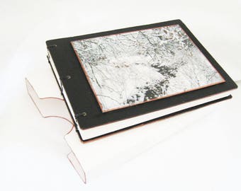Small Diary, Winter Quote Book, Unlined Journal,  4 by 5 1/2 inch book, snow photo, handmade, coptic book