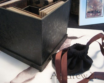 Books in a box, earthy journal, tea paper, small notebook, coptic stitch, small sketchbooks, tan paper, parchment pages, gift, artists book