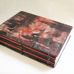 Small Journal, Dark Quote Book, Small notebook, small book, book with bag, handmade journal, dark abstract, painted paper book