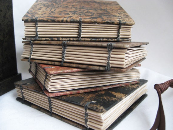 Books In A Box Earthy Journal Tea Paper Small Notebook Coptic Stitch Small Sketchbooks Tan Paper Parchment Pages Gift Artists Book - 
