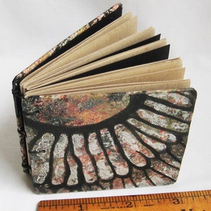 Small book with slipcase, square sketchbook, toned tan paper, coptic binding, artists book, gift book, handmade journal, original OOAK book image 2